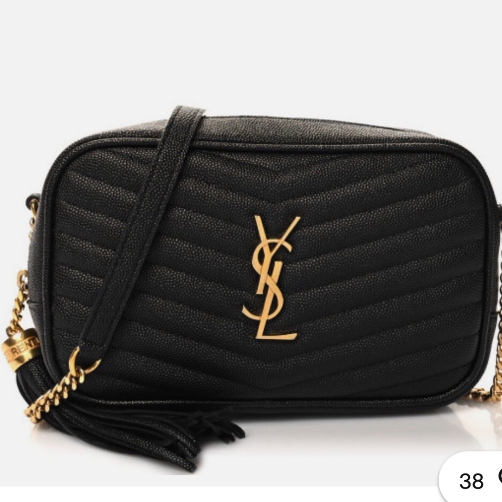 Saint Laurent Lou Black Mini Bag with Tassel